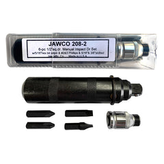 MADE IN USA manual impact driver by Jawco and hex bit adaptor and bits