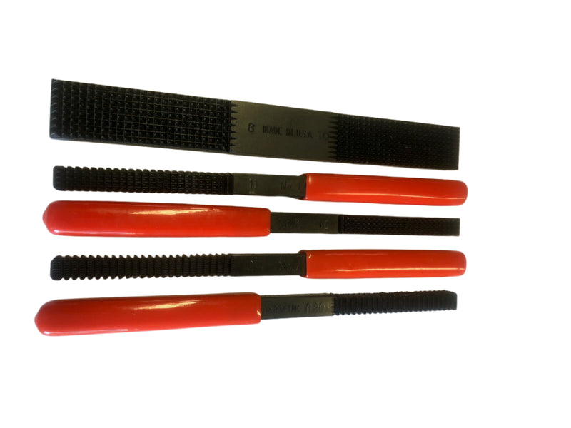 JAWCO 157 Set of 5 Rethreading Files: Nu-Thred® 1, 2, 5, 7 & 8 with 4 plastic handles in case.